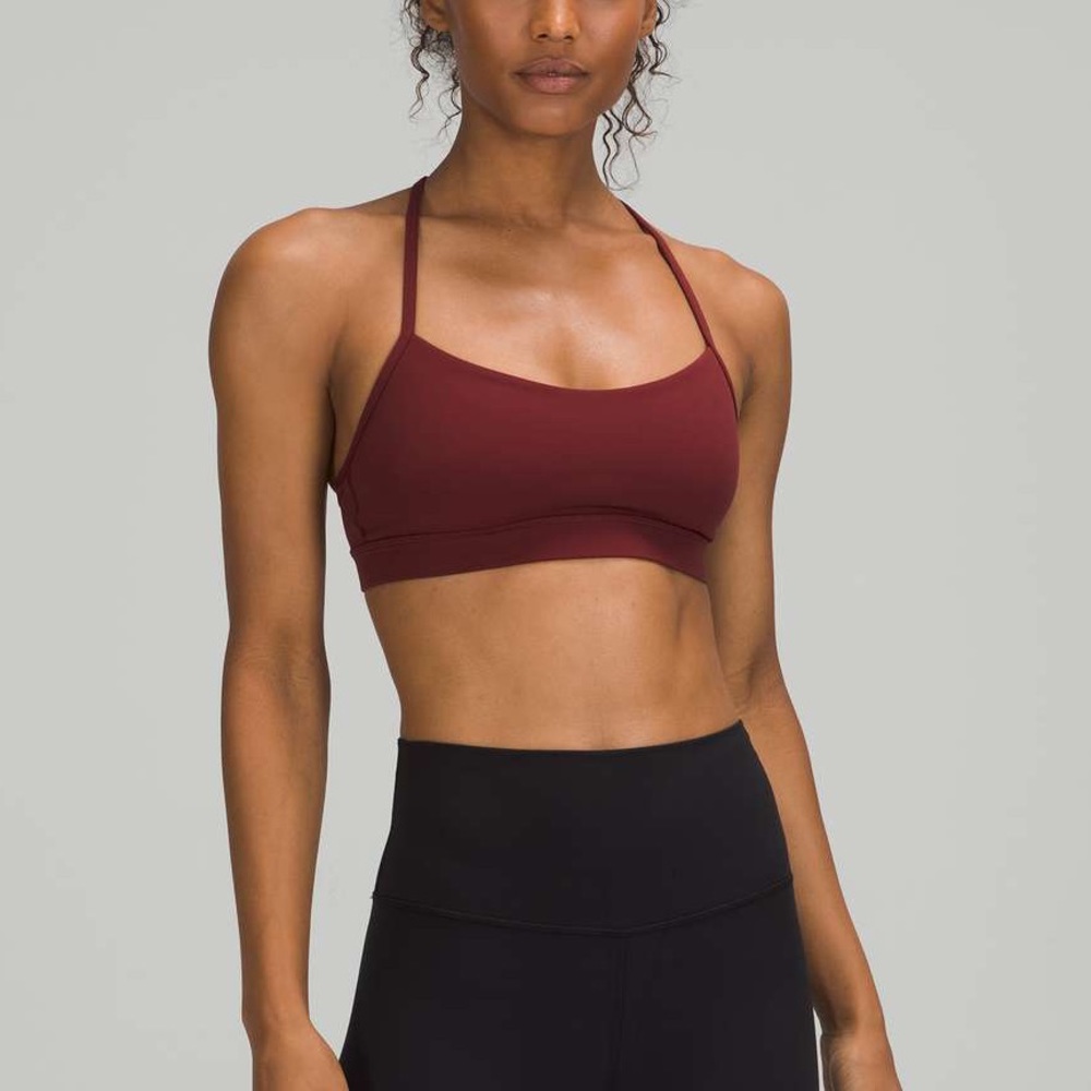 lululemon Flow Y Bra Nulu Red Merlot 6